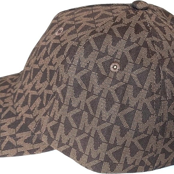 NEW Michael Kors MK Logo Print Baseball Cap Hat Brown NWT - Picture 4 of 8
